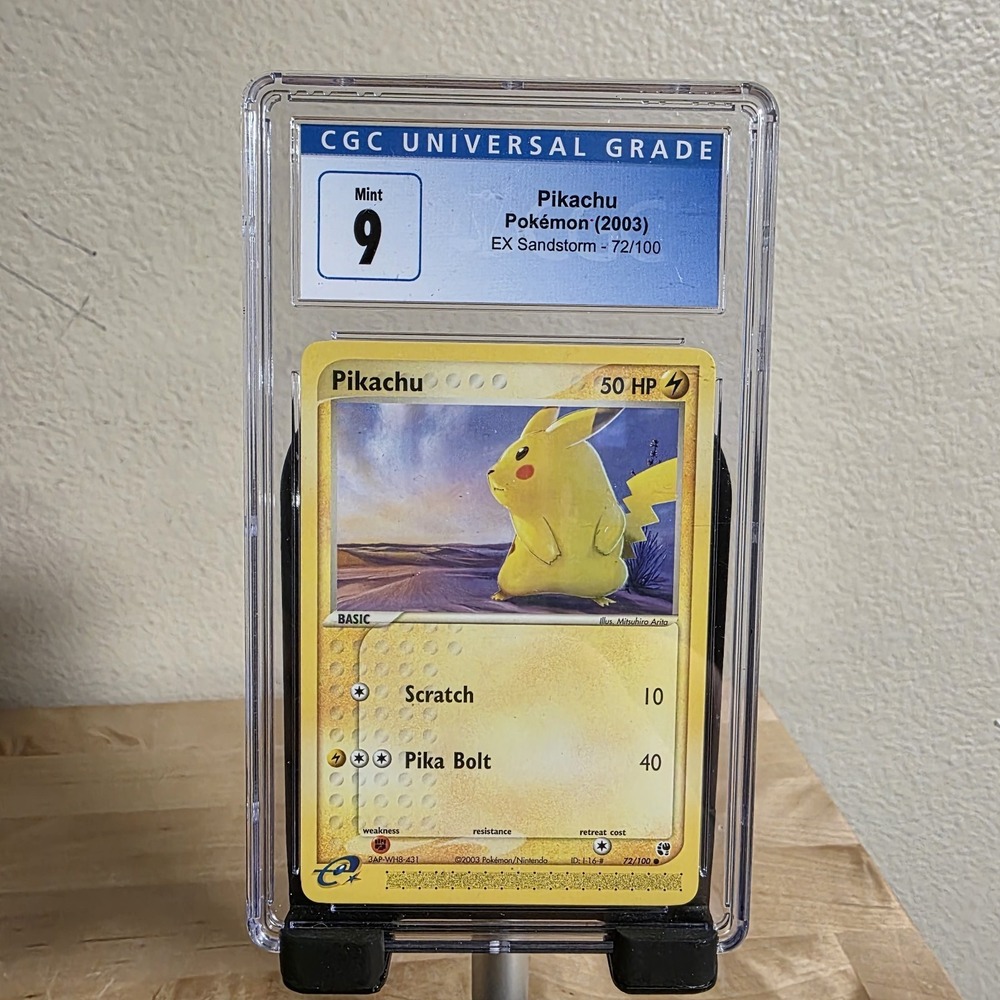 CGC 9 MINT Pikachu 72/100 2003 Pokemon EX Sandstorm Non Holo